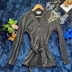 Vintage Le Chateau sparkle button down shirt